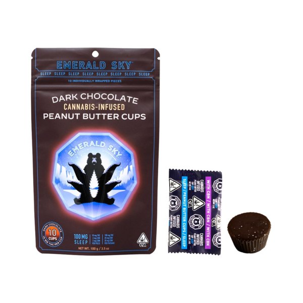 Peanut Butter Cups Dark Chocolate | 10pk/10mg – 100mg THC – 20mg CBN – 20mg CBD | Sleep